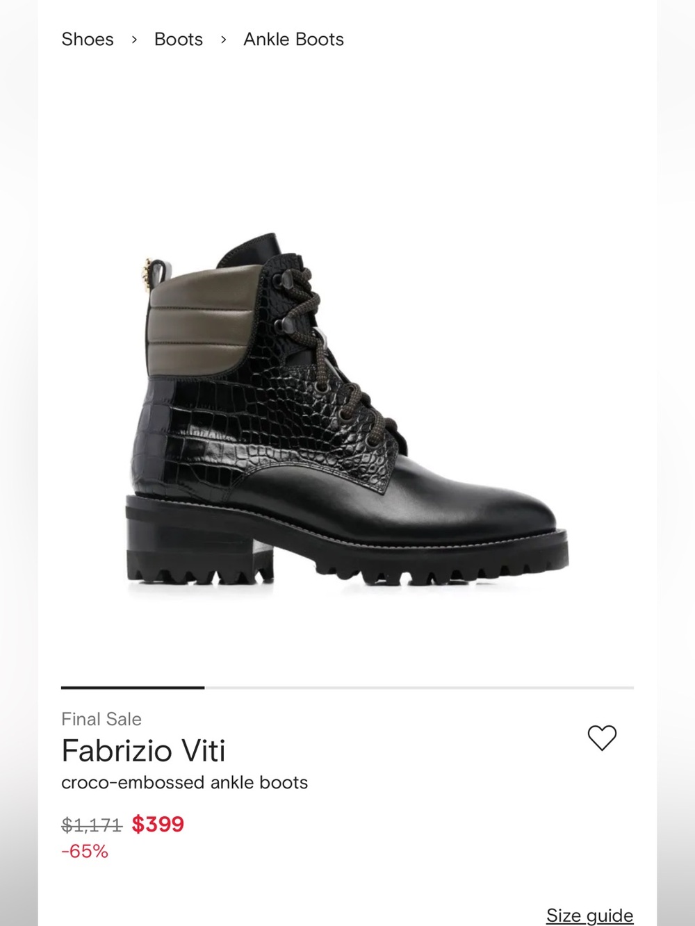 Women's Black and olive lace -Up Combat Boots with croc details and Lug Sole